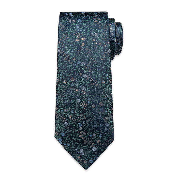 green silk tie