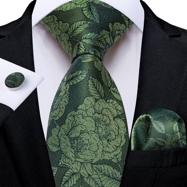 green silk tie