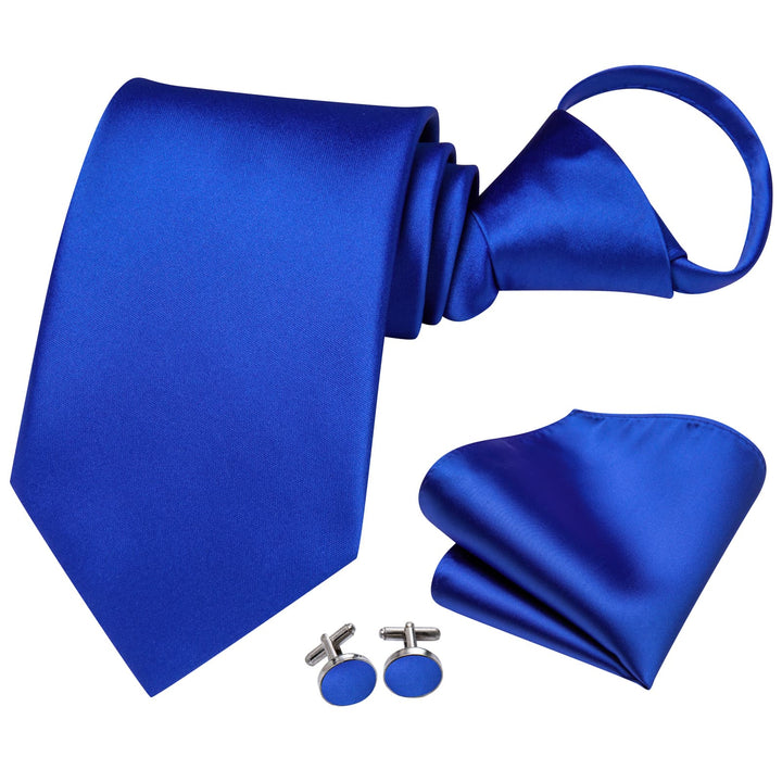 classic solid silk mens navy blue tie gift set