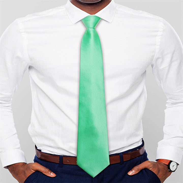 high quality business solid silk mens green necktie pocket square cufflinks set