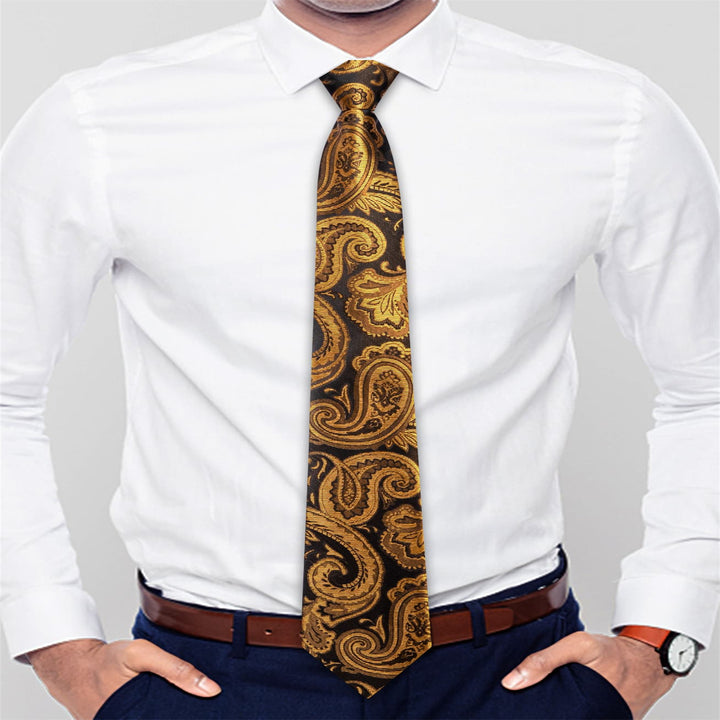 gold and brown tie