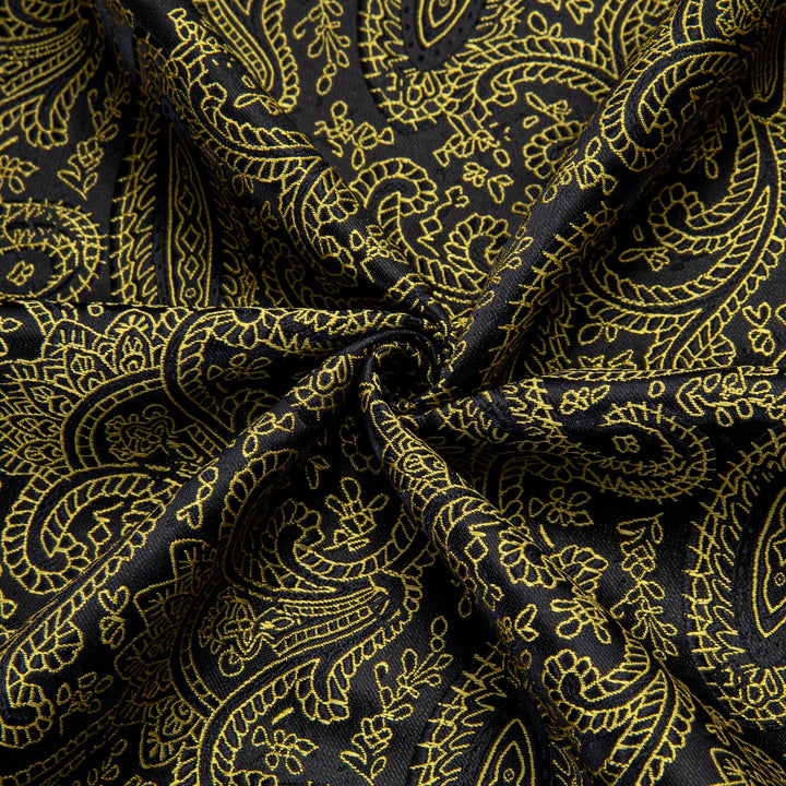 fashion business paisley silk deep yellow shirt mens