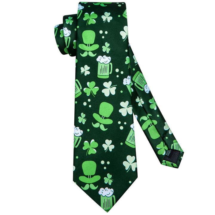 green pattern tie