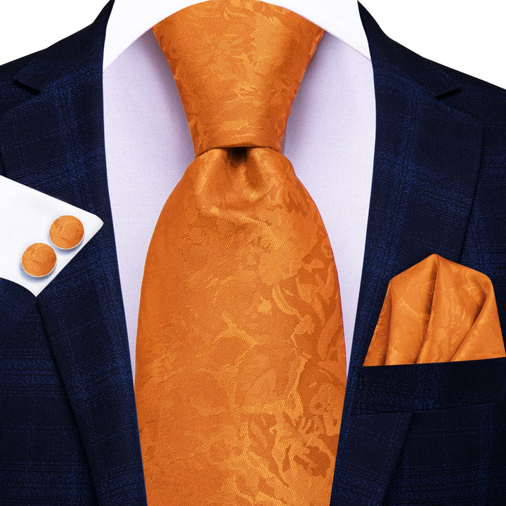 orange floral tie