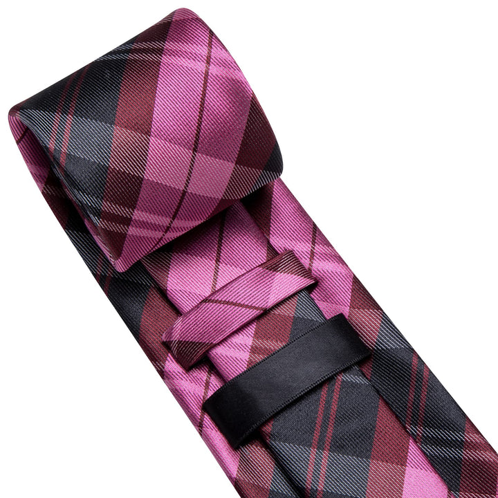 pink and black suit tie