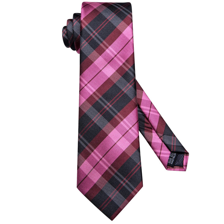 pink and black silk tie