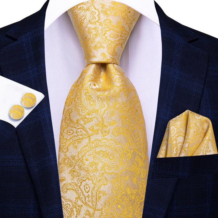 yellow floral tie