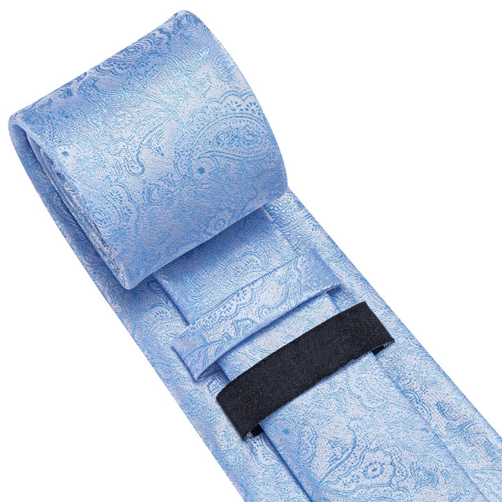 sky blue silk necktie