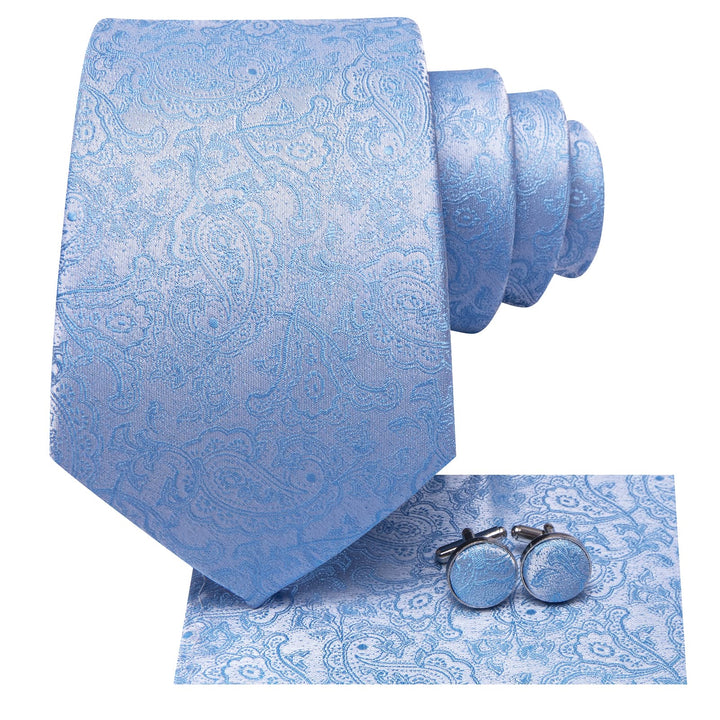 sky blue silk tie