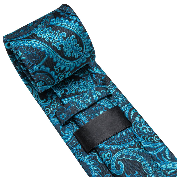 cyan silk tie