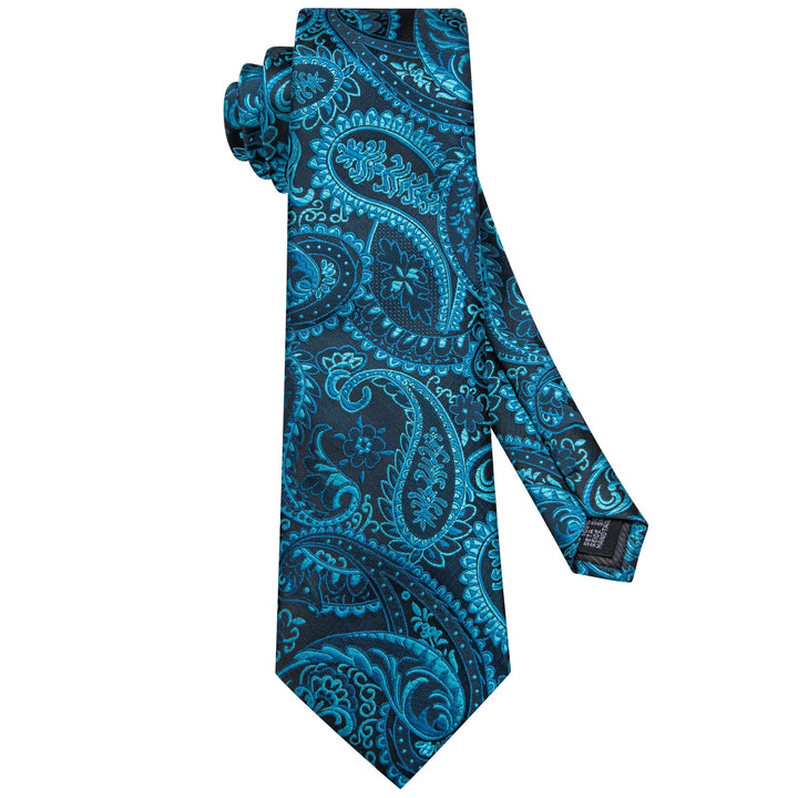 cyan paisley tie