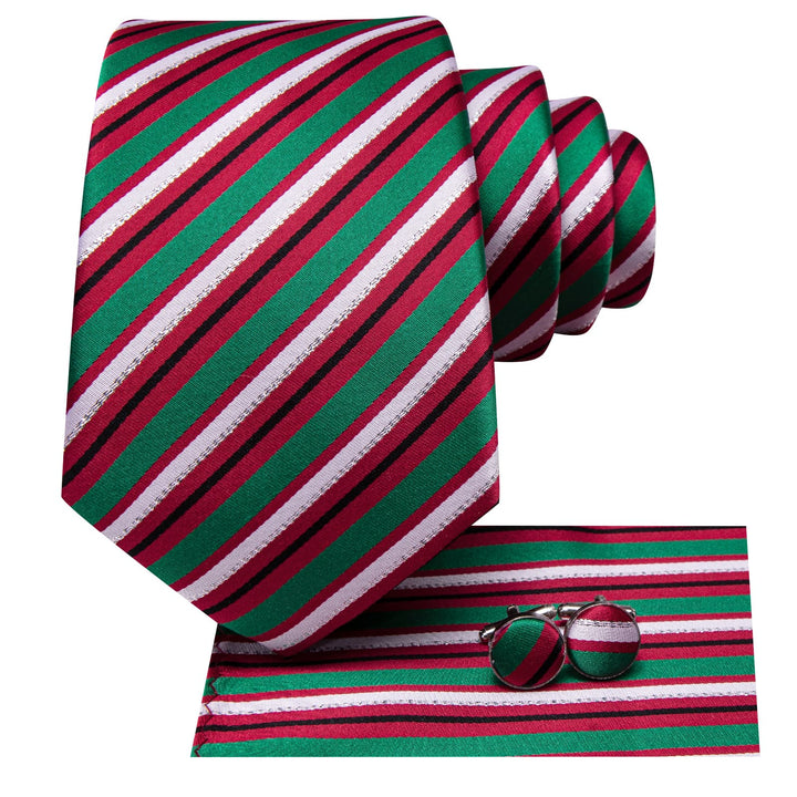 green silk tie