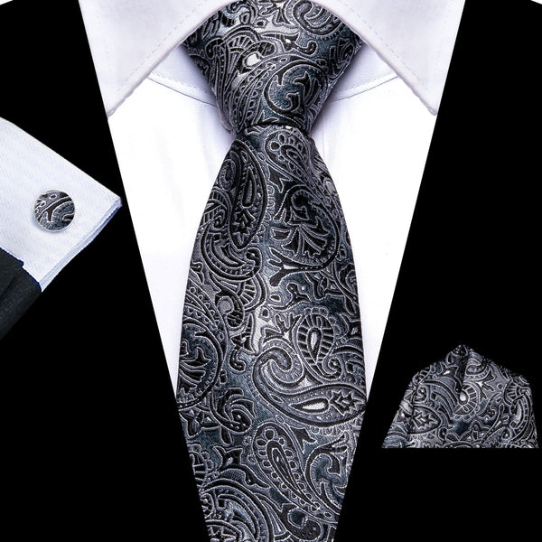 black and grey tie