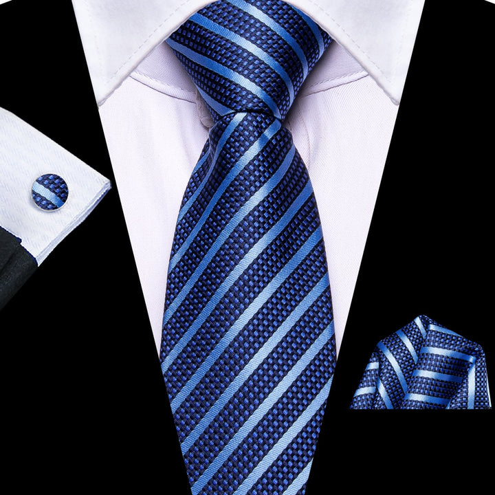 blue striped tie