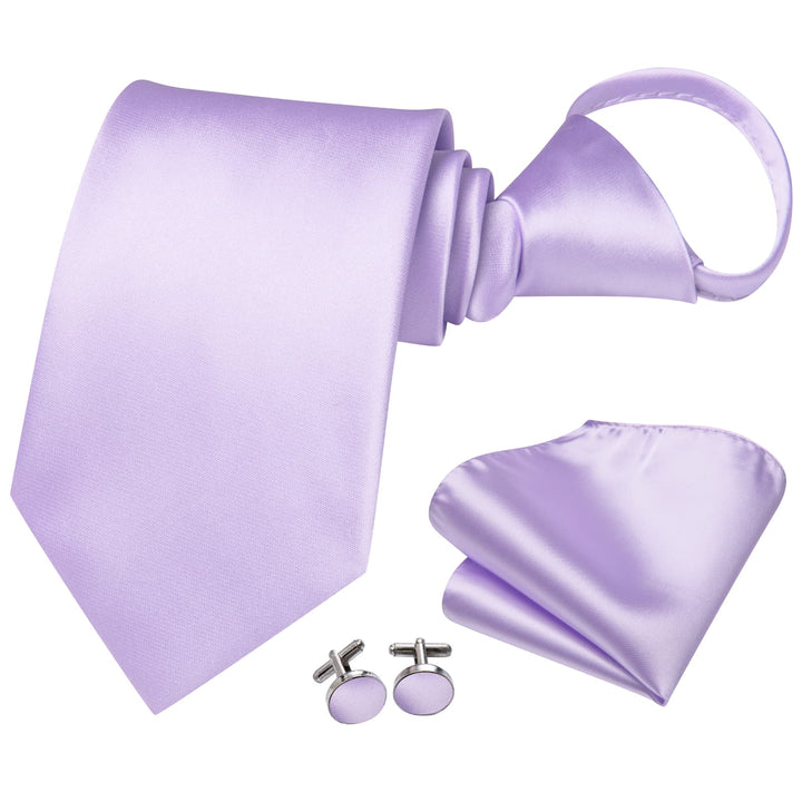 purple solid mens silk knit tie pocket square cufflinks set