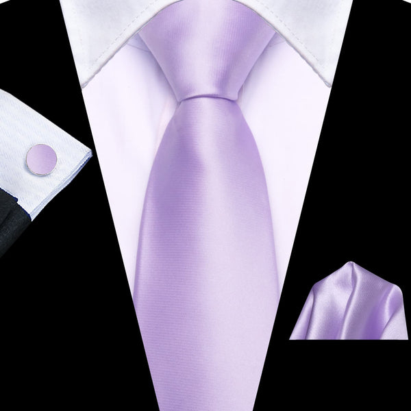 purple solid mens silk knit tie pocket square cufflinks set