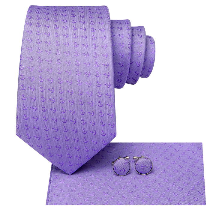 high quality silk novelty mens orchid purple tie handkerchief cufflinks set for formal business