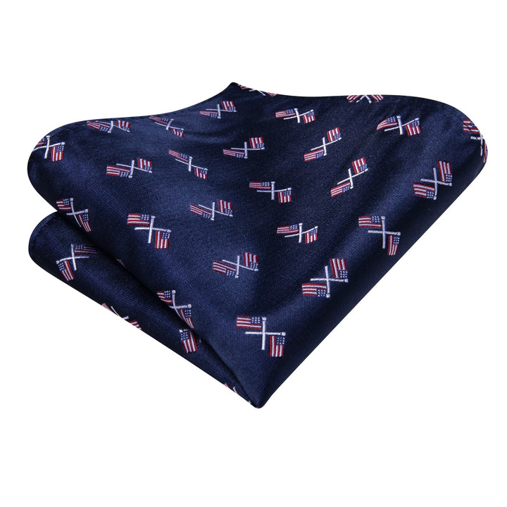 Classic American flag is a must-have for patriots on Independence Day silk mens navy tie handkerchief cufflinks set