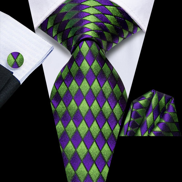 green and purple tie