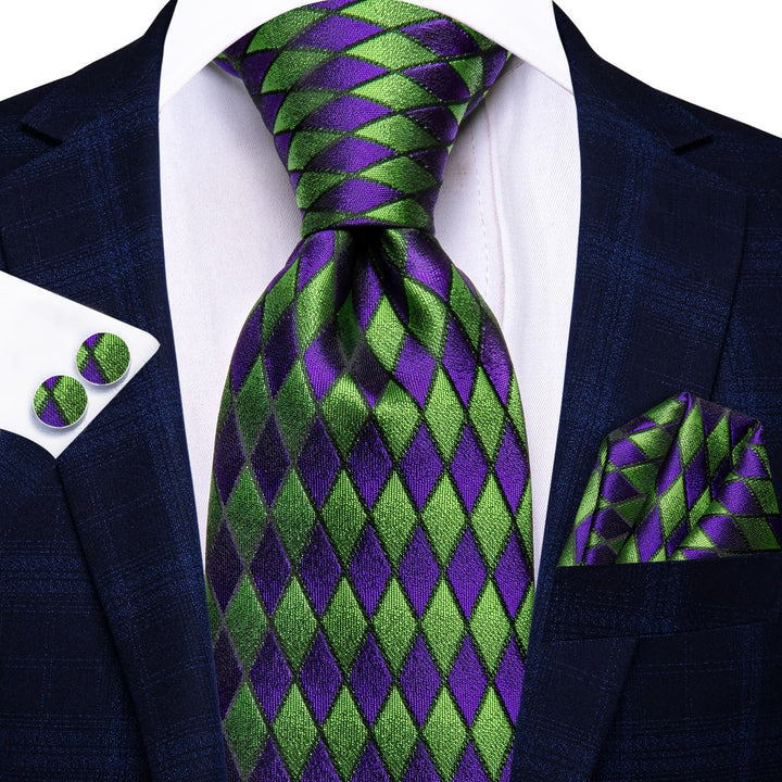 purple and green tie