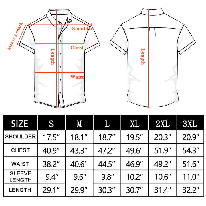 nice men's shirts size chart