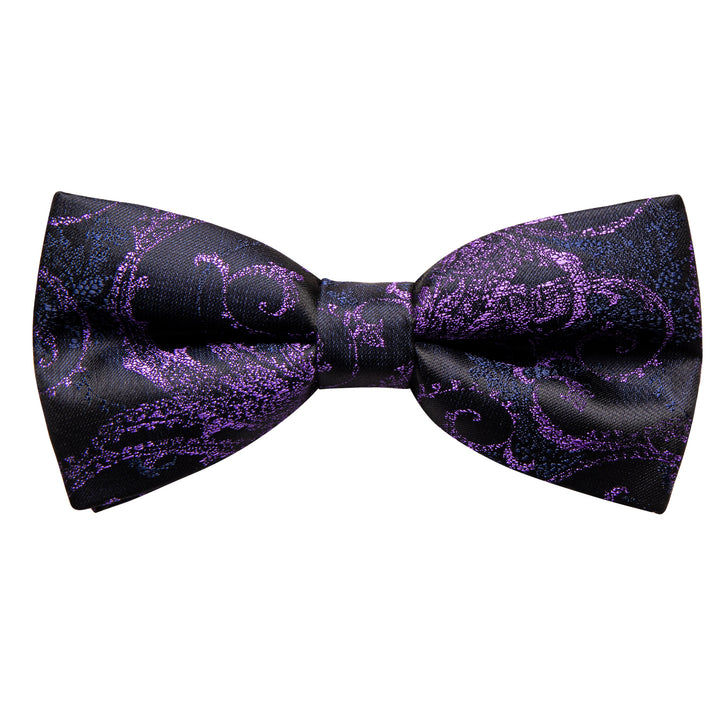 purple blue mens floral bow tie