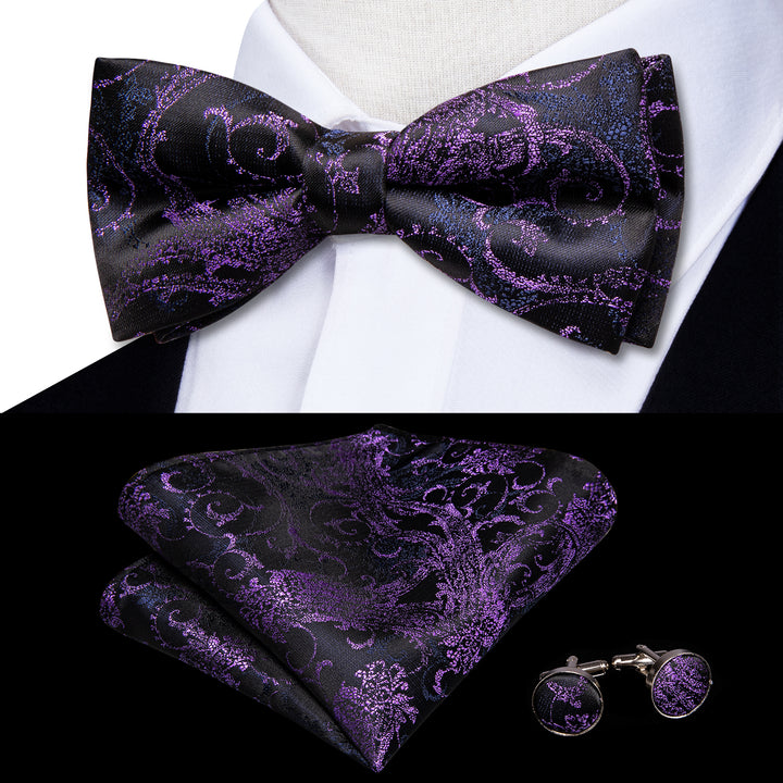 purple blue bow tie