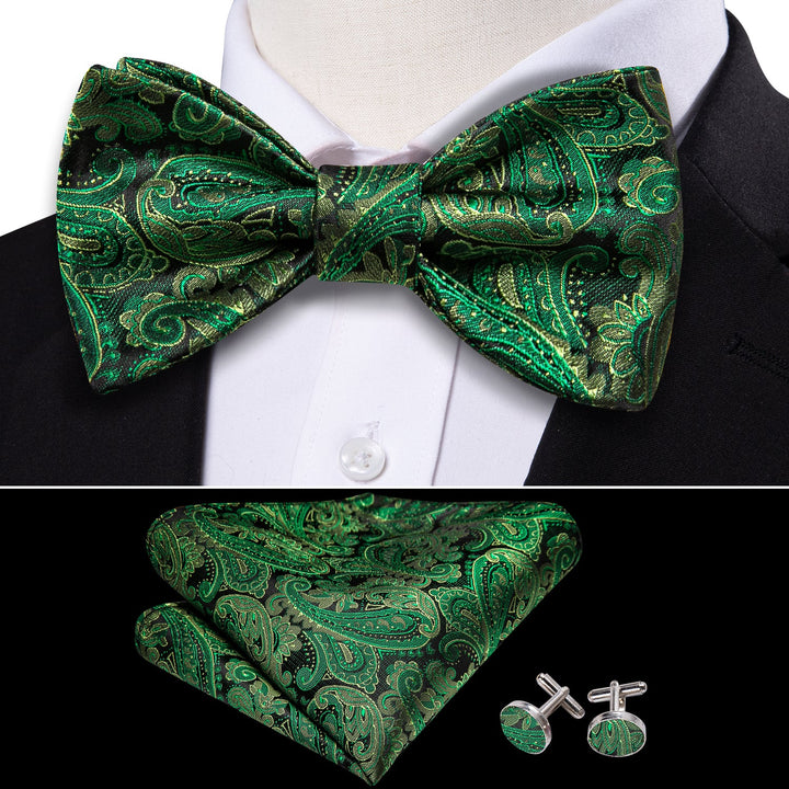 green mens self tie bow tie