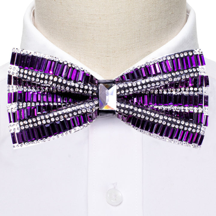 purple sequin bow tie