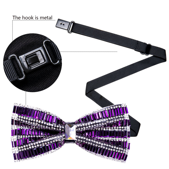 purple sequin mens bow tie