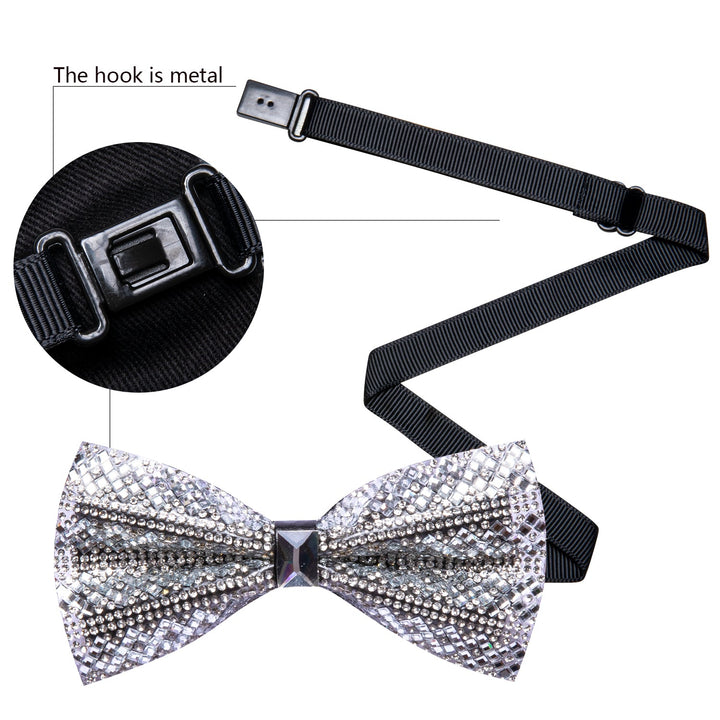 white Imitation crystal bowtie for casual