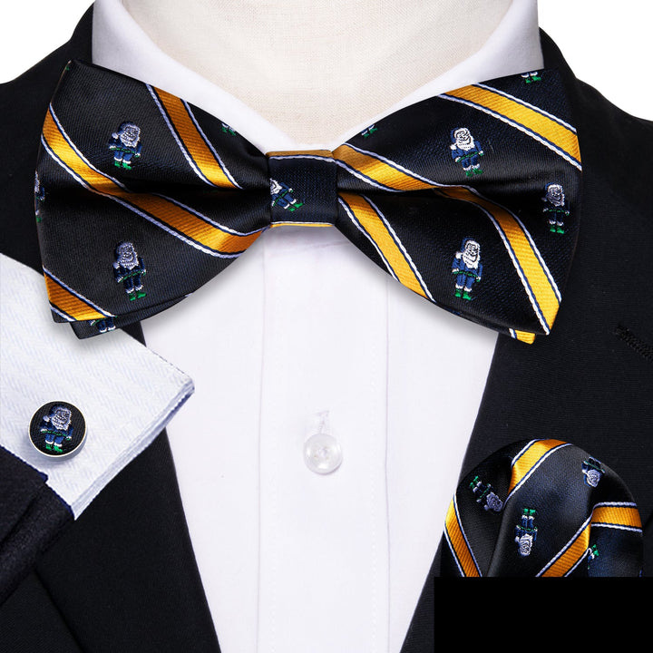 black yellow mens bow tie