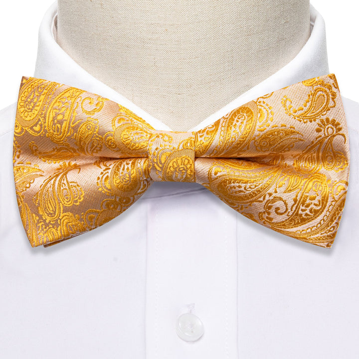 orange paisley bow tie