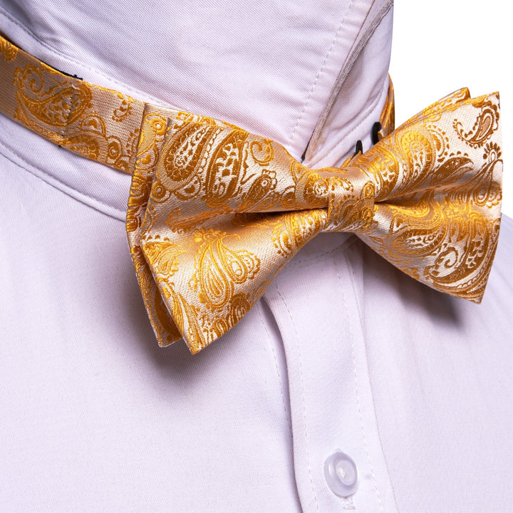 orange paisley bowtie