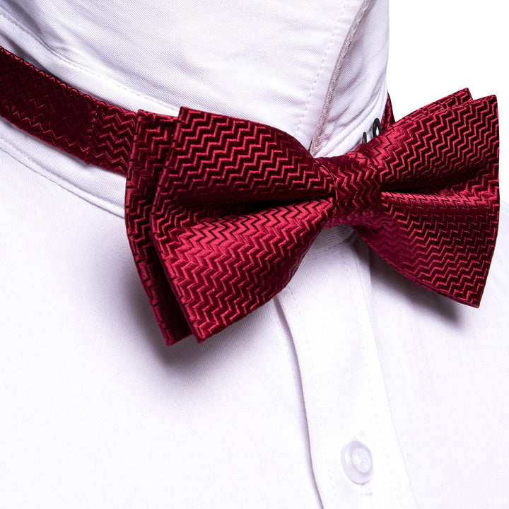 mens burgundy bow tie