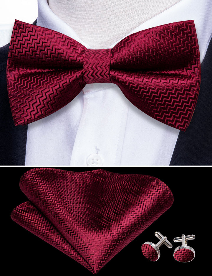 burgundy red bow tie