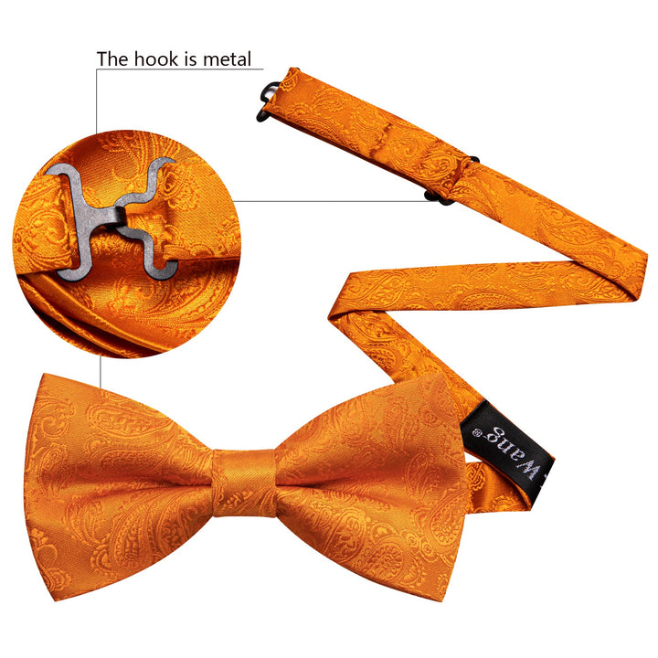 hot orange mens bow tie