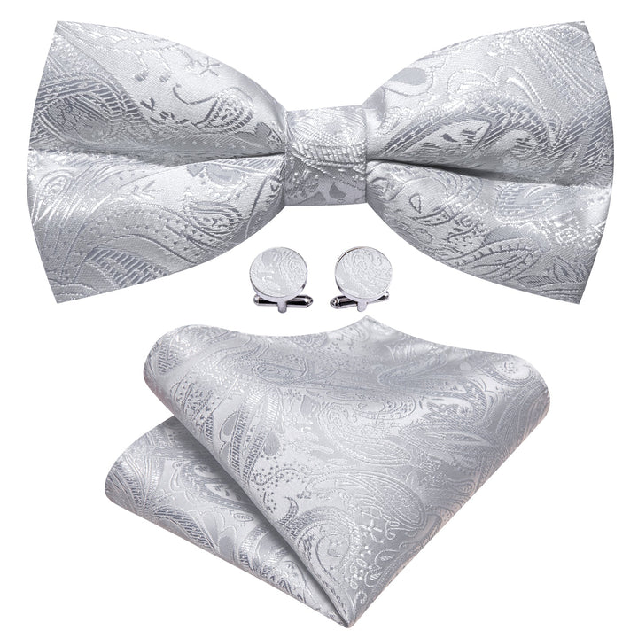 silver white bowtie