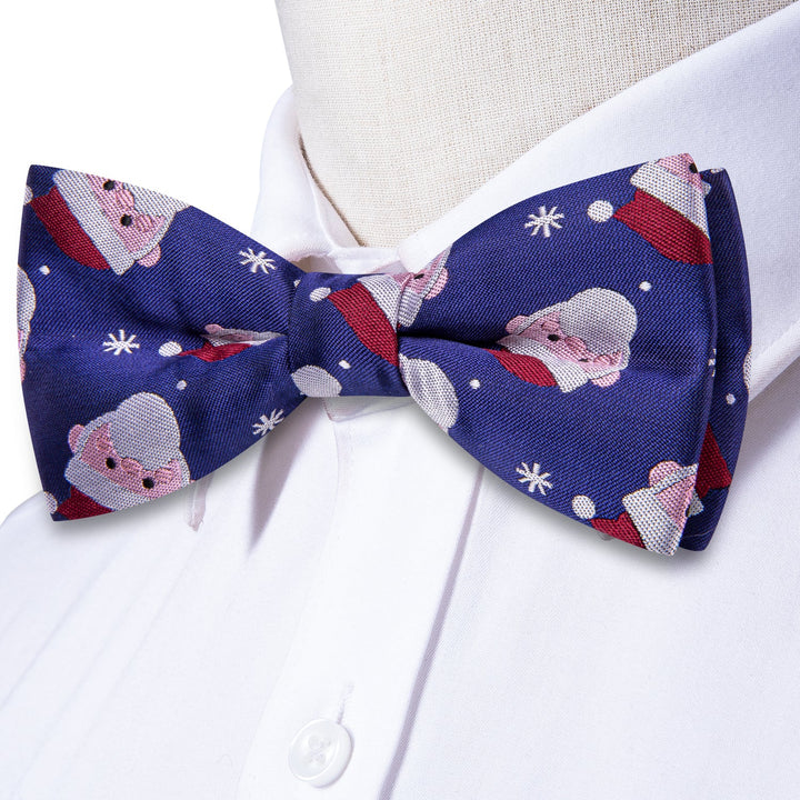 christmas snowman purple blue bow tie