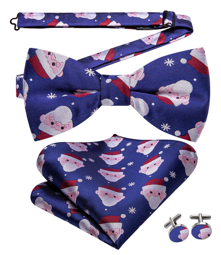 purple blue christmas snowman bowtie