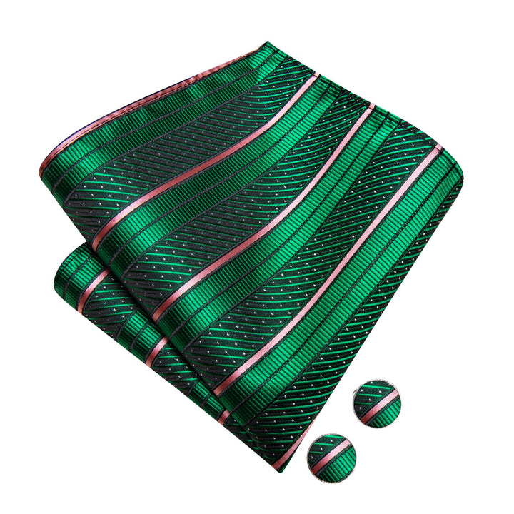 green pink pocket square cufflinks