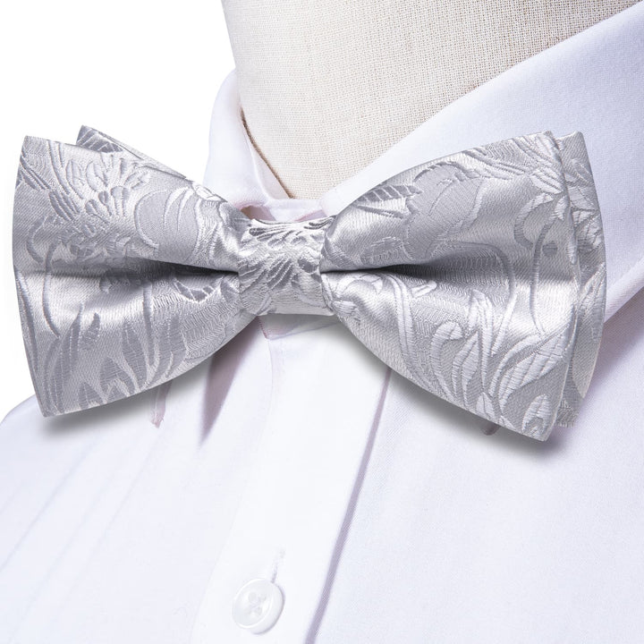 light grey bow tie