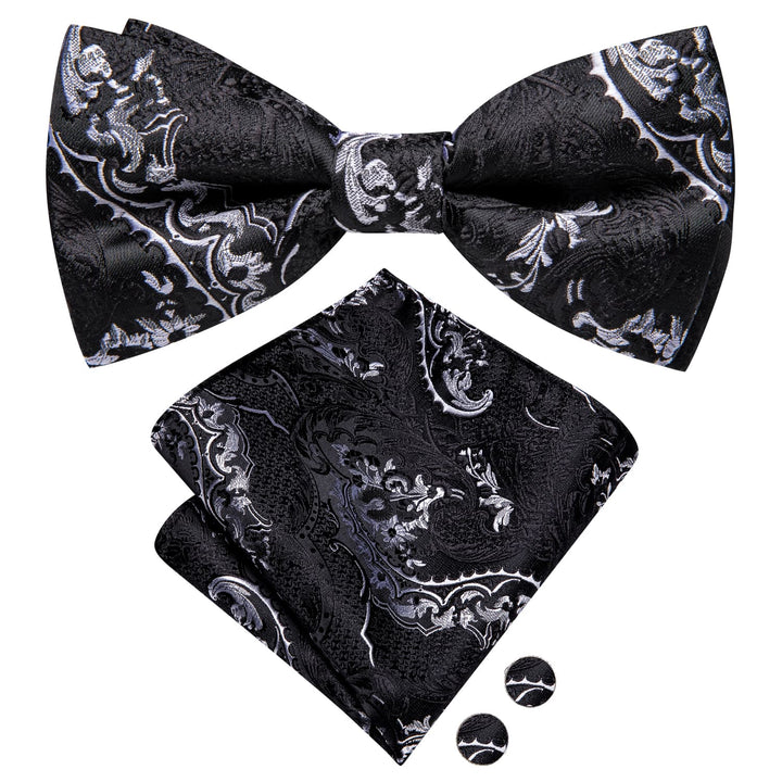 black silk bow tie