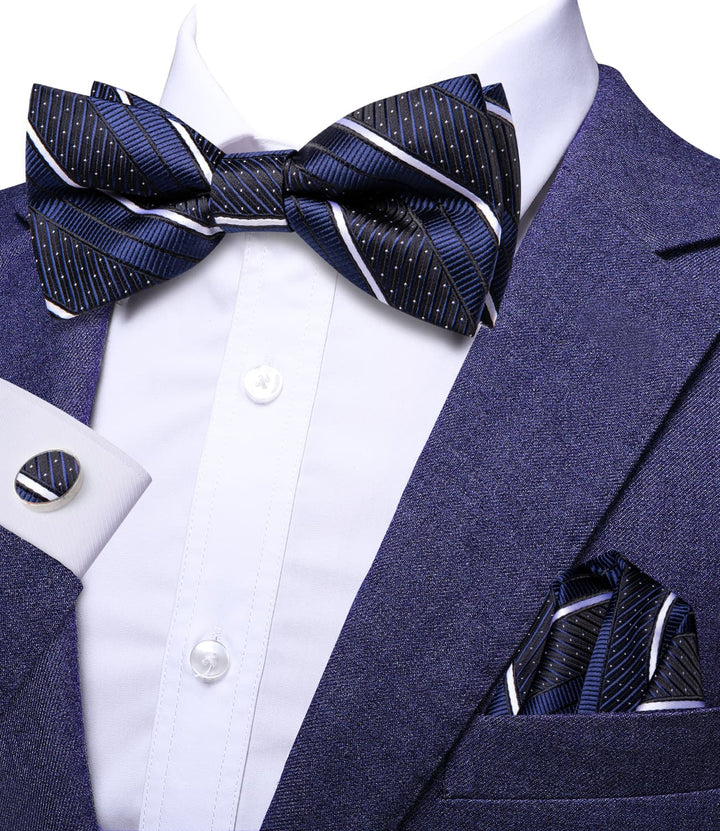 	  navy blue bow tie