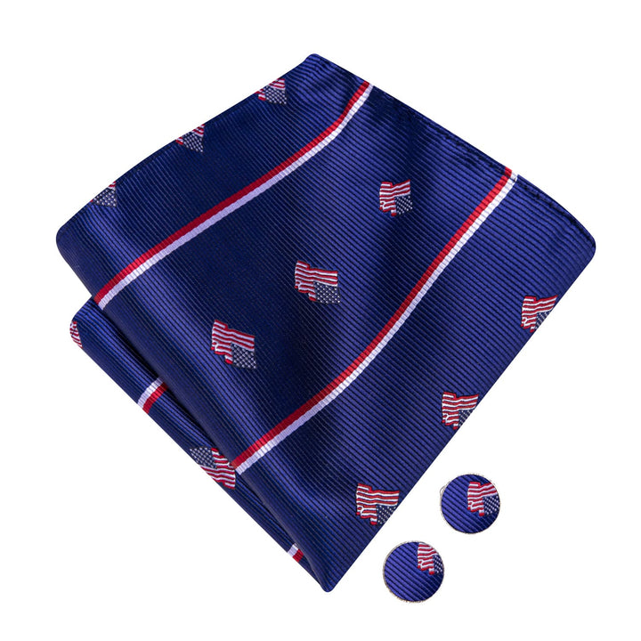 blue red white pocket square