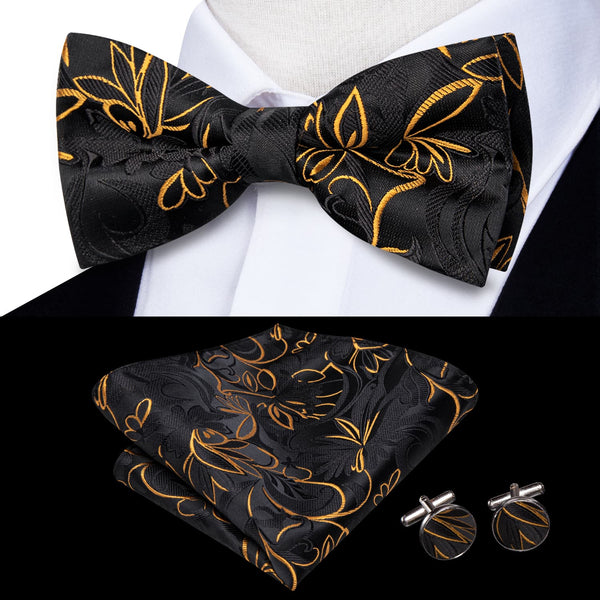 black silk bow tie