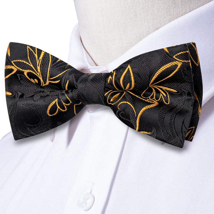 men's black bow tie