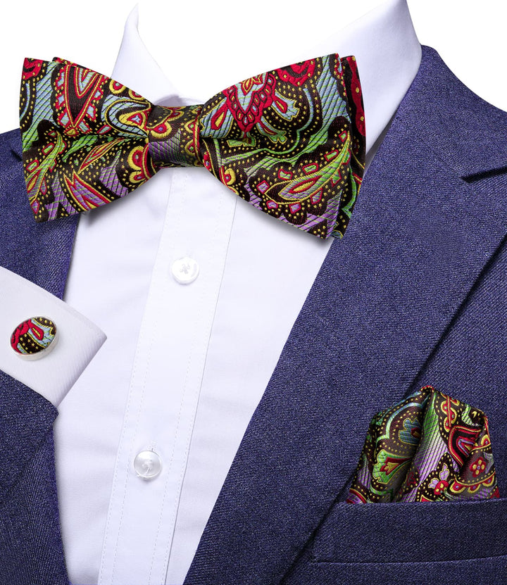 green purple bow tie