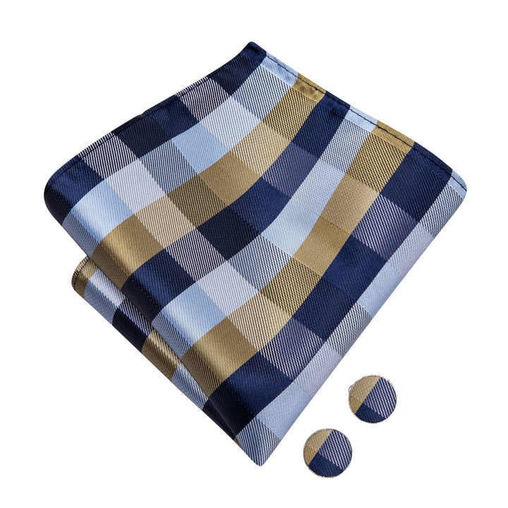 blue brown pocket square