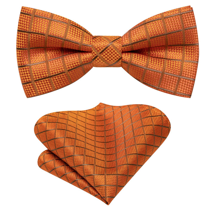 burnt orange plaid bow tie